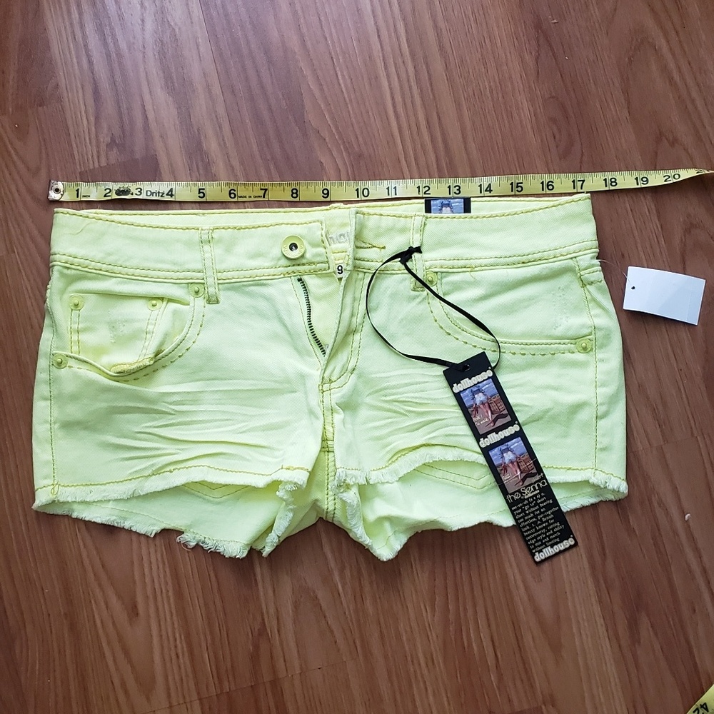 Highlighter yellow Jean shorts